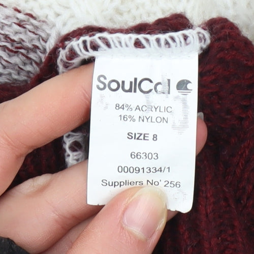 SoulCal & Co Womens Multicoloured Cable-Knit Jumper Size 8