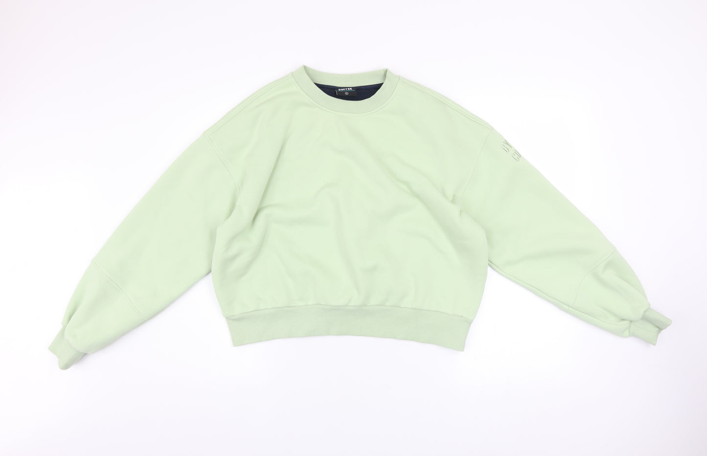 Gym+Coffee Womens Green Pullover Sweatshirt Size M Relaxed Fit