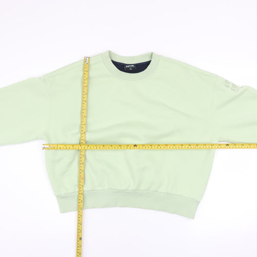 Gym+Coffee Womens Green Pullover Sweatshirt Size M Relaxed Fit