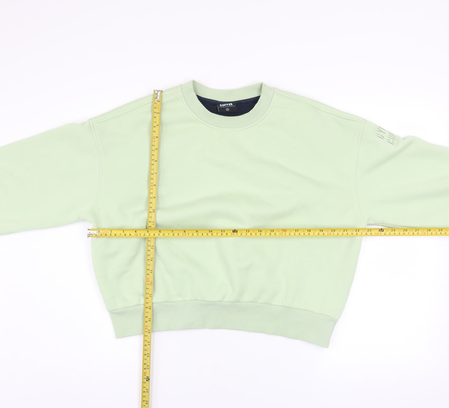 Gym+Coffee Womens Green Pullover Sweatshirt Size M Relaxed Fit