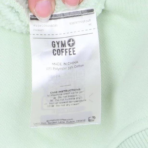 Gym+Coffee Womens Green Pullover Sweatshirt Size M Relaxed Fit