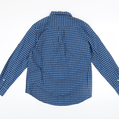 Ralph Lauren Boys Blue Check Button-Up Long Sleeve Shirt Size 14-16