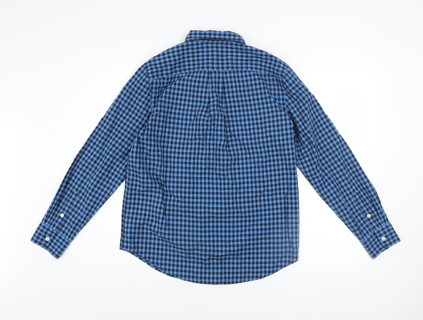 Ralph Lauren Boys Blue Check Button-Up Long Sleeve Shirt Size 14-16