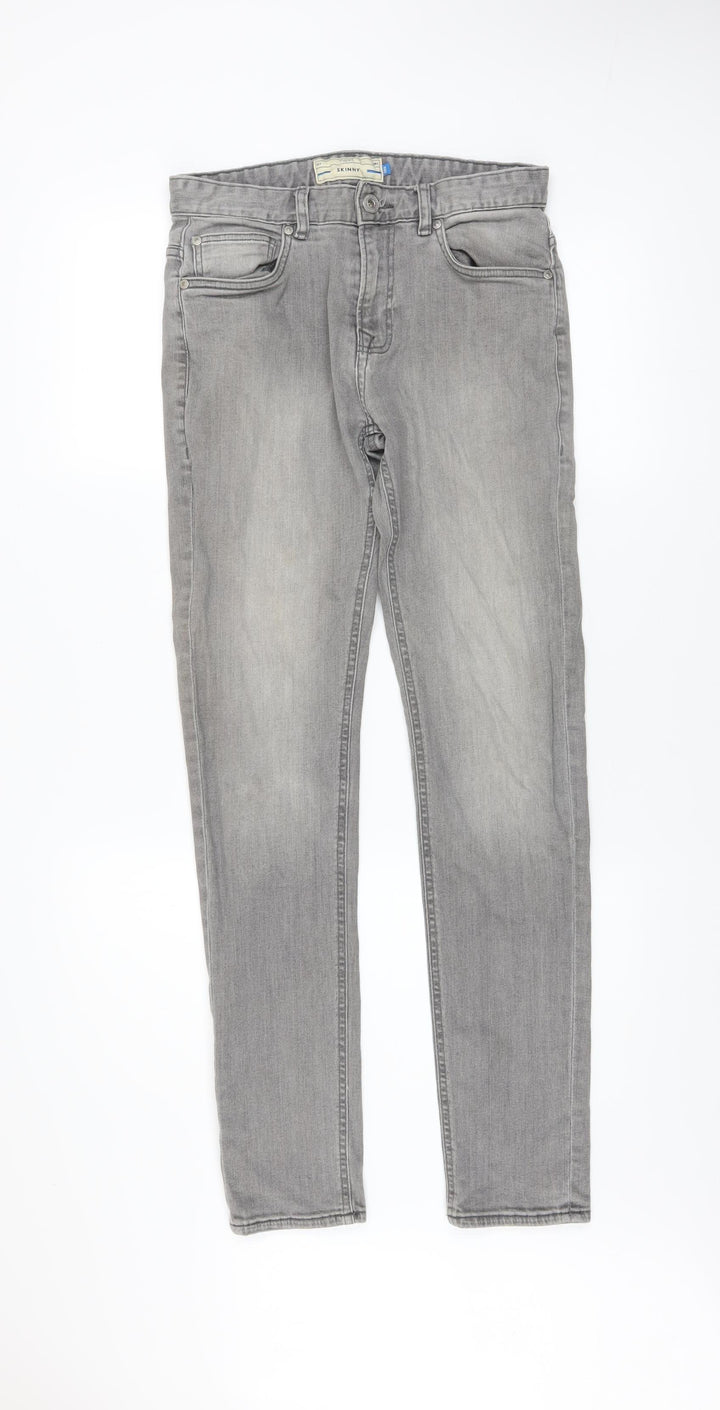 Next Men's Grey Skinny Jeans 28R Slim Fit Denim