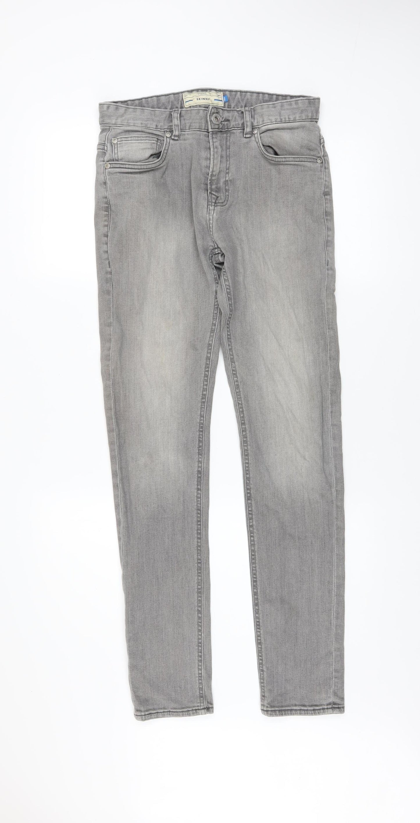 Next Men's Grey Skinny Jeans 28R Slim Fit Denim