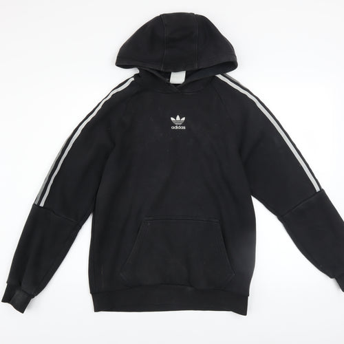 Adidas Men's Black Pullover Hoodie Size S Logo Fleece Sweatshirt