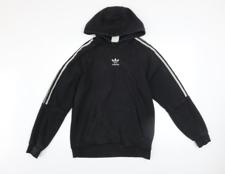 Adidas Men's Black Pullover Hoodie Size S Logo Fleece Sweatshirt