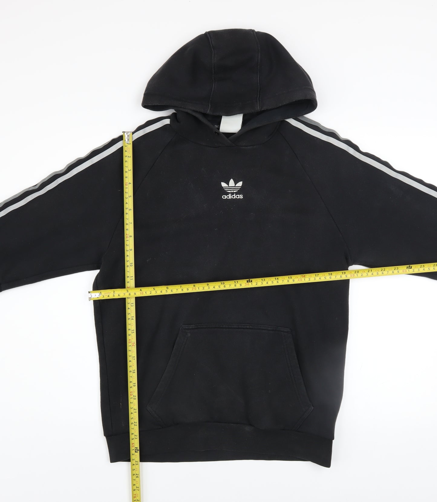 Adidas Men's Black Pullover Hoodie Size S Logo Fleece Sweatshirt