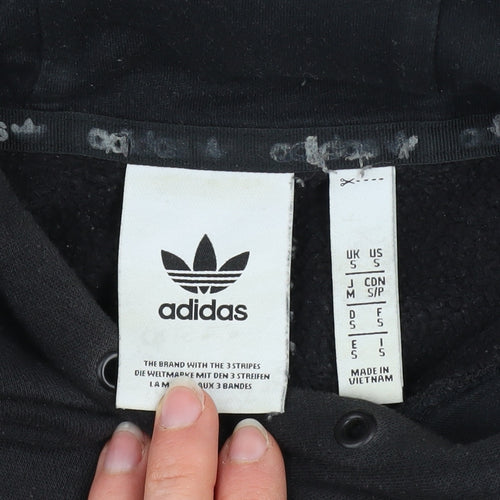 Adidas Men's Black Pullover Hoodie Size S Logo Fleece Sweatshirt