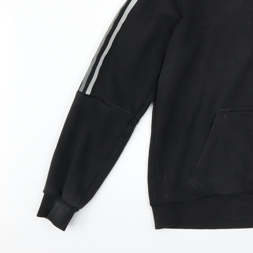 Adidas Men's Black Pullover Hoodie Size S Logo Fleece Sweatshirt