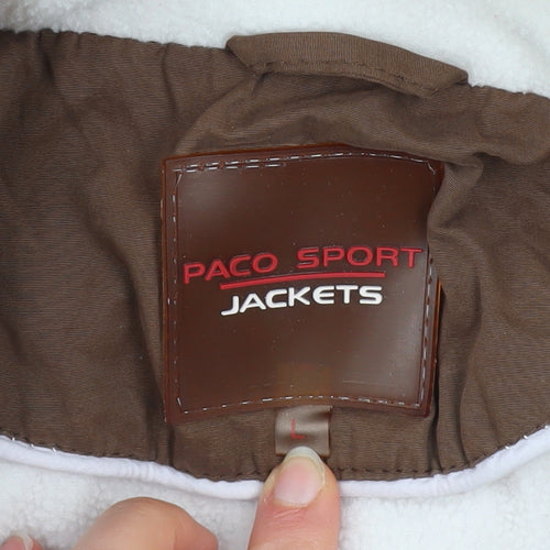 Paco Sport Men's Brown L Full Zip Lined Basic Jacket