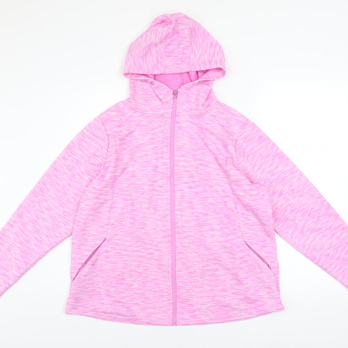St. Bernard Women’s Pink Hooded Full Zip Active Jacket Size 16