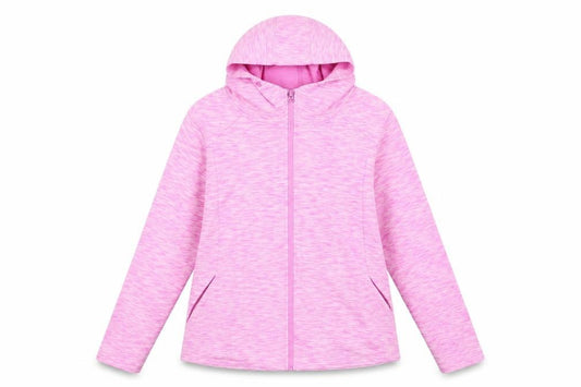 Front view of St. Bernard Women’s Pink Hooded Full Zip Active Jacket, size UK 16