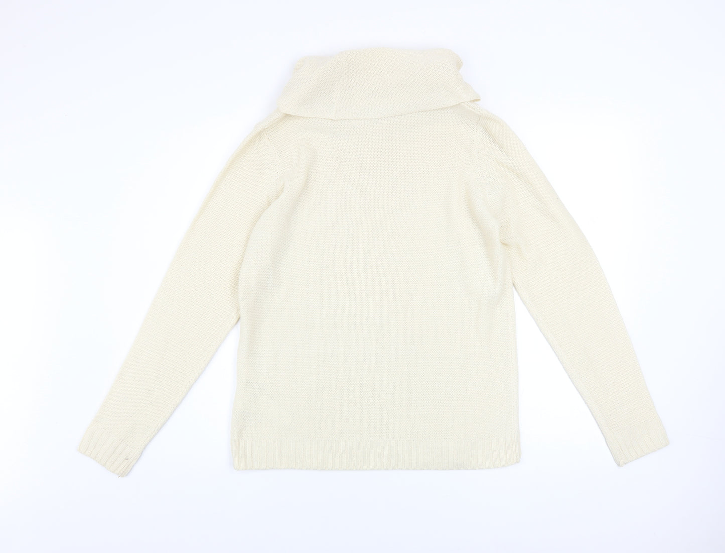 Regatta Women Ivory Roll Neck Cable Knit Jumper Size 12