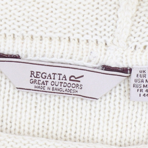 Regatta Women Ivory Roll Neck Cable Knit Jumper Size 12