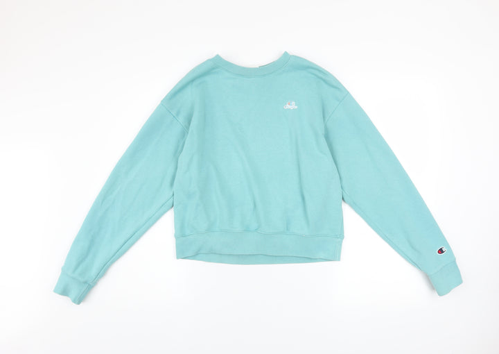 Champion Women's Blue Crew Neck Pullover Sweatshirt Medium