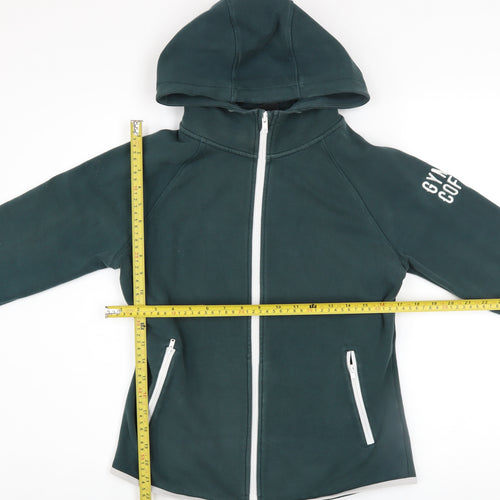 Gym+Coffee Womens Green Full Zip Hoodie Size L Cotton Blend
