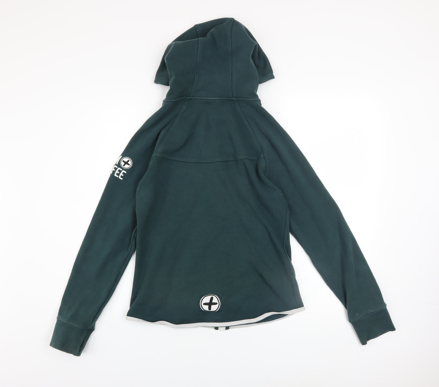 Gym+Coffee Womens Green Full Zip Hoodie Size L Cotton Blend