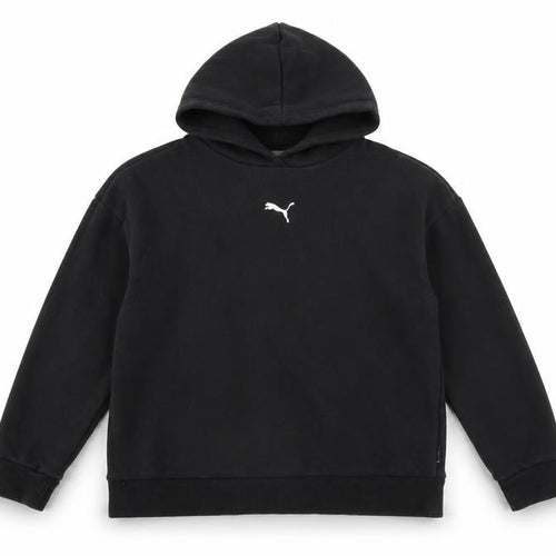 Puma Boys Black 13-14 Years Pullover Hoodie Cotton Blend Logo Sweatshirt