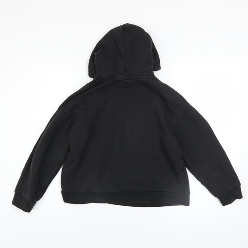 Puma Boys Black 13-14 Years Pullover Hoodie Cotton Blend Logo Sweatshirt