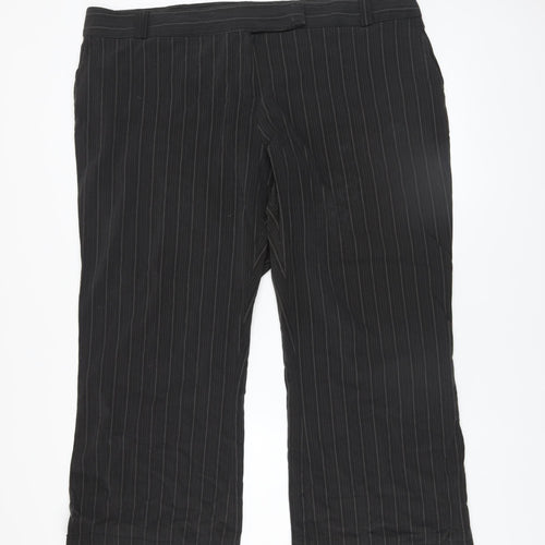 Dorothy Perkins Womens Black Pinstripe Wide-Leg Trousers Size 22