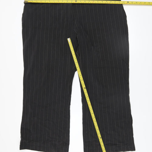 Dorothy Perkins Womens Black Pinstripe Wide-Leg Trousers Size 22