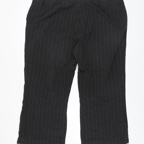 Dorothy Perkins Womens Black Pinstripe Wide-Leg Trousers Size 22