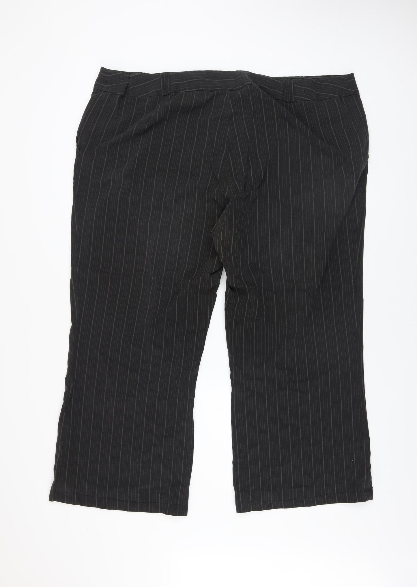 Dorothy Perkins Womens Black Pinstripe Wide-Leg Trousers Size 22