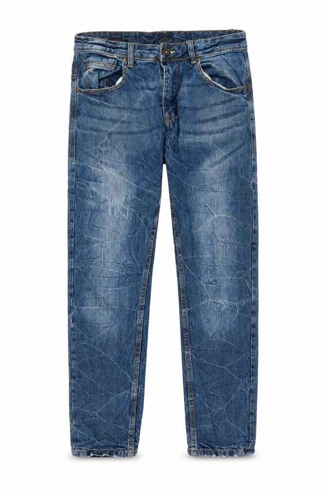 Front view of Industrialize Men's Blue Straight Fit 32S Denim Jeans
