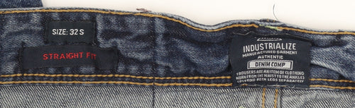 Industrialize Men's Blue Straight Fit 32S Denim Jeans