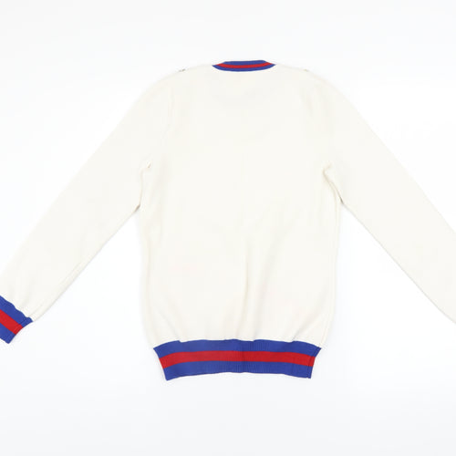 Savida Women’s Ivory Floral Embroidered Crew Neck Jumper XS