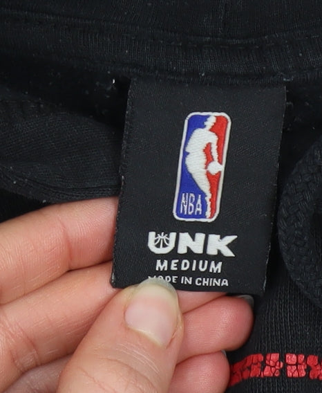 UNK Men's Black Chicago Bulls Pullover Hoodie Medium Basketball Graphic