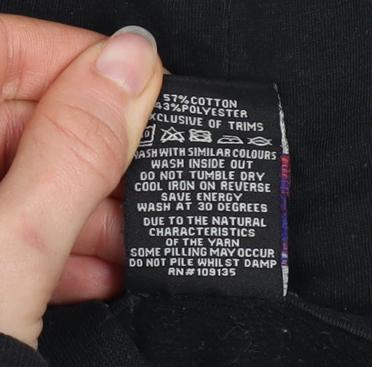 UNK Men's Black Chicago Bulls Pullover Hoodie Medium Basketball Graphic