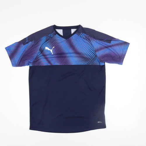 Puma Boys Blue Graphic DryCELL Short Sleeve Sports T-Shirt 13-14 Years