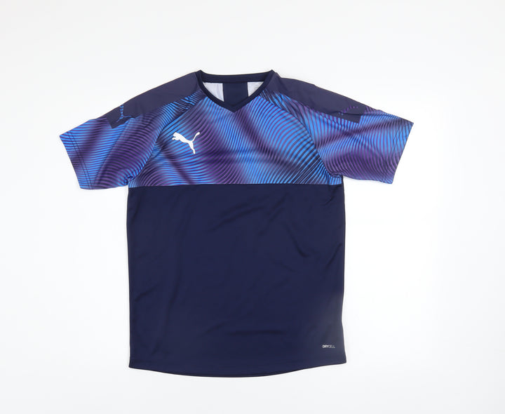 Puma Boys Blue Graphic DryCELL Short Sleeve Sports T-Shirt 13-14 Years