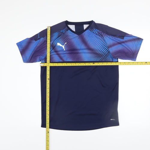 Puma Boys Blue Graphic DryCELL Short Sleeve Sports T-Shirt 13-14 Years