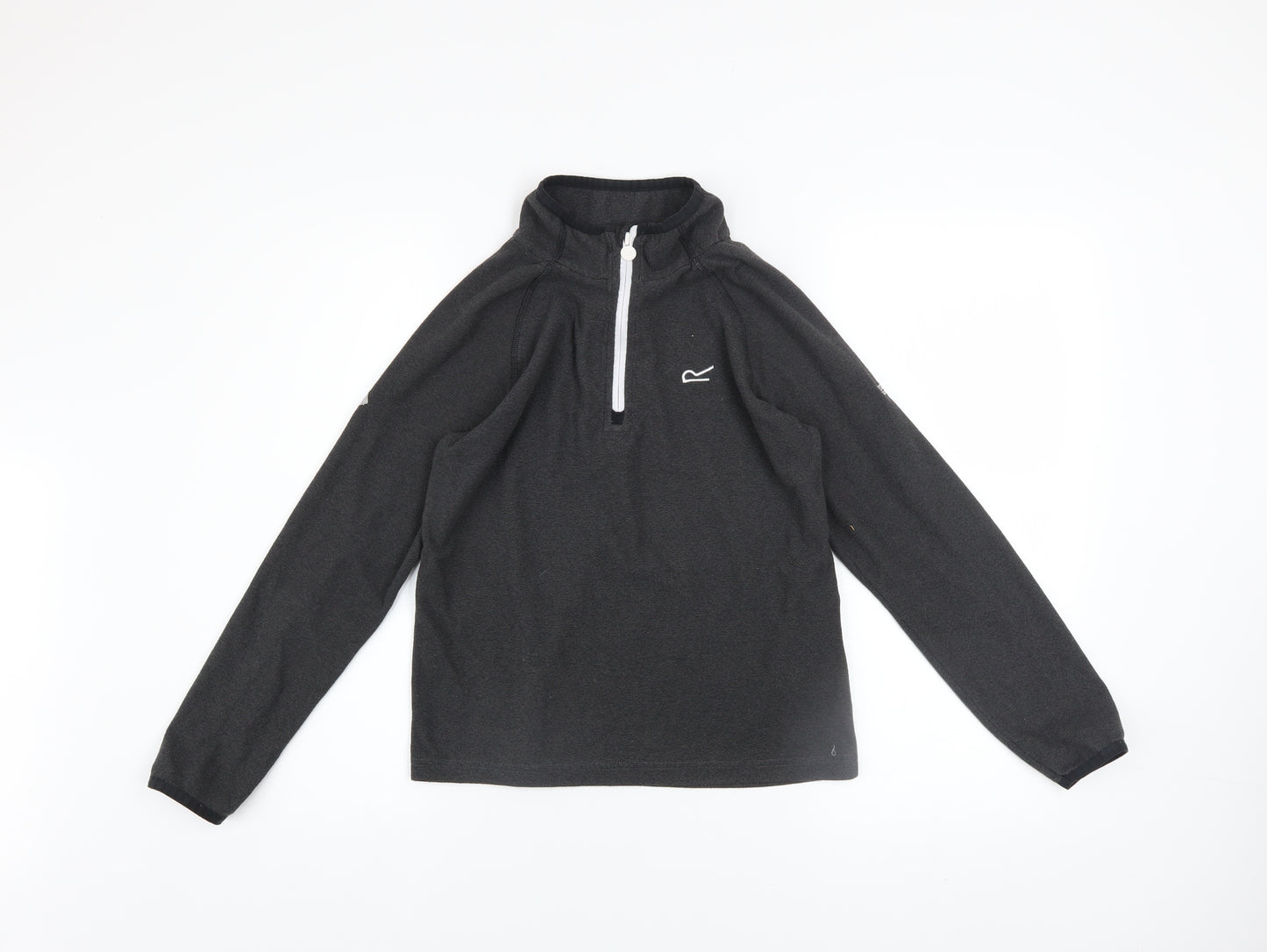 Regatta Boys Black 13 Years Fleece Quarter Zip Pullover Sweatshirt