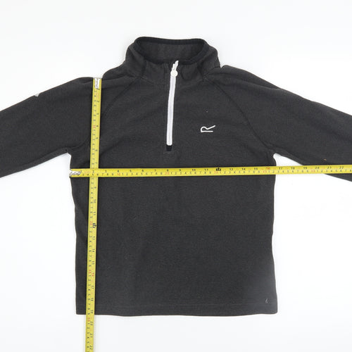 Regatta Boys Black 13 Years Fleece Quarter Zip Pullover Sweatshirt