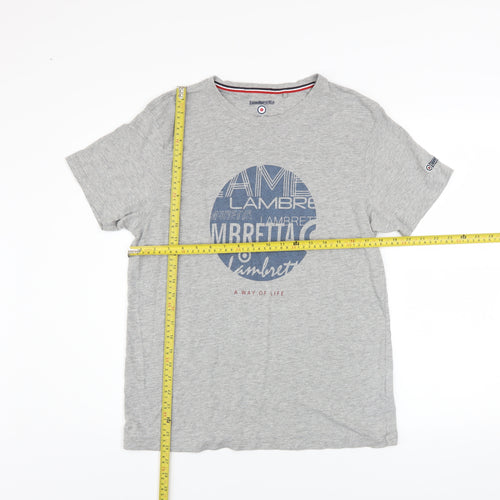 Lambretta Men's Grey XL Retro Graphic Logo T-Shirt Cotton Blend