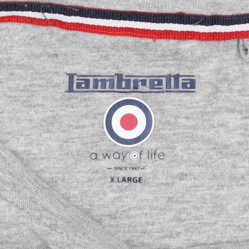Lambretta Men's Grey XL Retro Graphic Logo T-Shirt Cotton Blend