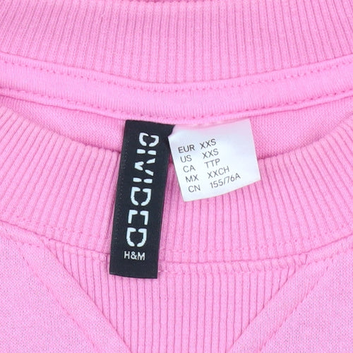 H&M Divided Women's Pink Def Leppard Pullover Sweatshirt XXS