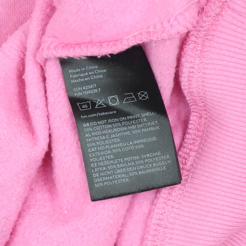 H&M Divided Women's Pink Def Leppard Pullover Sweatshirt XXS