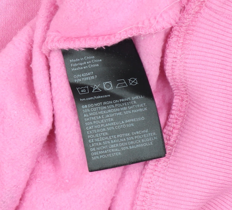 H&M Divided Women's Pink Def Leppard Pullover Sweatshirt XXS