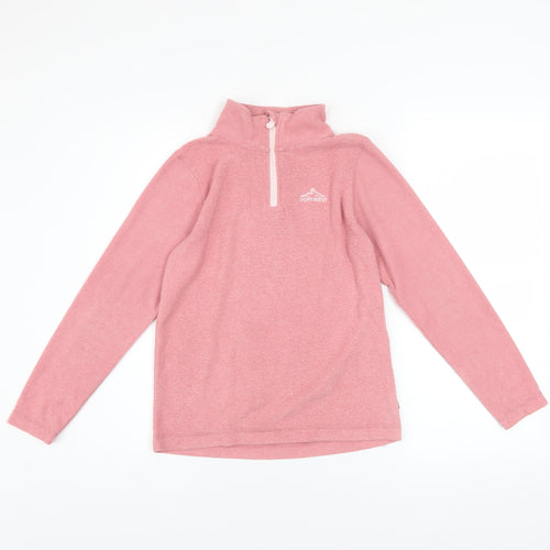 Portwest Girls Pink Fleece 1/4 Zip Pullover Sweatshirt 11-12 Years