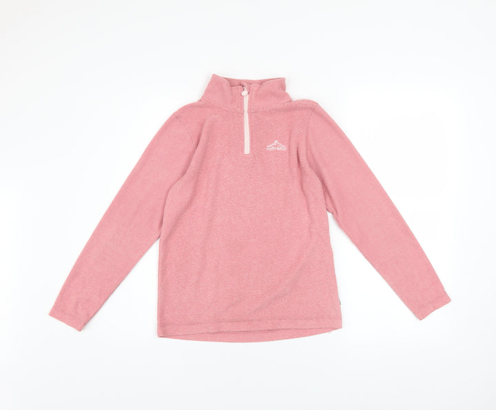 Portwest Girls Pink Fleece 1/4 Zip Pullover Sweatshirt 11-12 Years