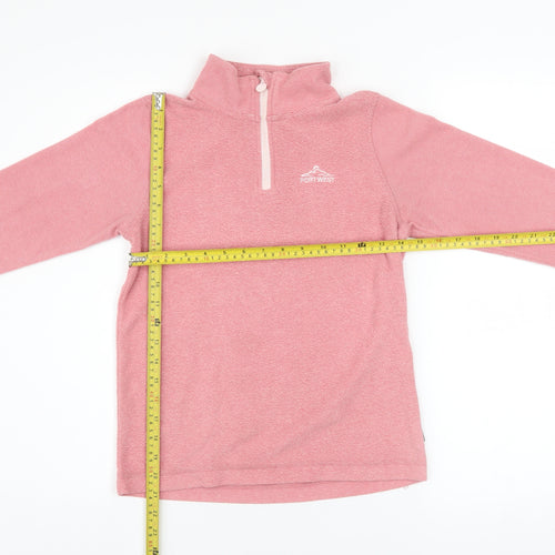 Portwest Girls Pink Fleece 1/4 Zip Pullover Sweatshirt 11-12 Years