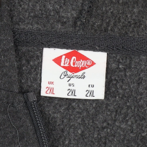 Lee Cooper Men’s Grey 2XL Full Zip Hoodie Sweatshirt