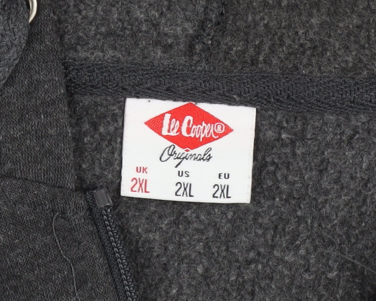 Lee Cooper Men’s Grey 2XL Full Zip Hoodie Sweatshirt