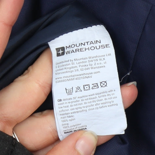 Mountain Warehouse Men's Blue Waterproof Breathable Jacket Size S