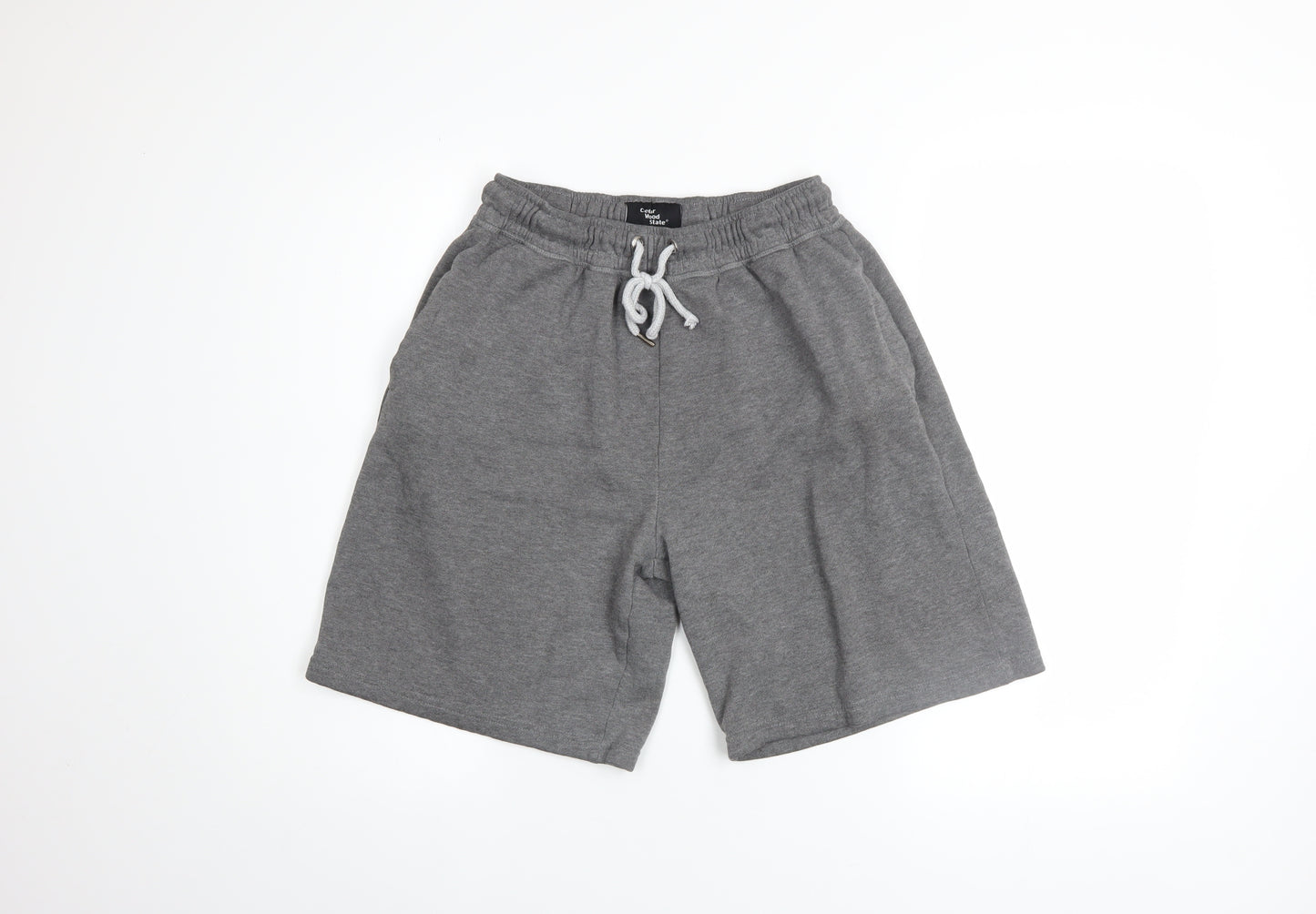 Cedar Wood State Men's Grey Sweat Shorts M Regular Fit Elastic Waist